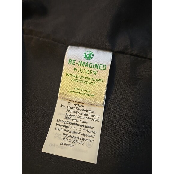 J. Crew Houndstooth Wool Blend Lined Classic Mock Neck Coat Size 10 - Picture 12 of 14